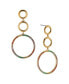 ფოტო #2 პროდუქტის Multi Color Circle Drop Earring in 18K Gold Plated Brass