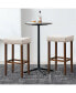 Фото #5 товара Set of 2 Nailhead Saddle Bar linen Stools 29.5'' Height W/ Fabric Seat & Wood Legs