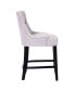 Фото #22 товара Барный стул с подлокотниками WestinTrends из льняной ткани 24" с накладными пуговицами