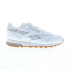 Фото #1 товара Reebok Classic Leather Womens White Leather Lace Up Lifestyle Sneakers Shoes 8