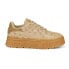 Фото #1 товара Puma Mayze Stack Edgy T7 Lace Up Womens Beige Sneakers Casual Shoes 38871301