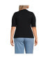 ფოტო #2 პროდუქტის Plus Size Drapey Rib Skimming Elbow Sleeve Crew Neck T-shirt