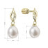 Decent gold plated earrings with genuine river pearl 21104.1B