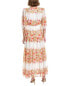 Фото #2 товара Taylor Printed Swiss Dot Chiffon Maxi Dress Women's White 2