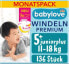 Windeln Premium Gr. 5+, Juniorplus, 11-18 kg, Monatspack, 136 St