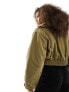 Фото #5 товара ASOS DESIGN rip stop cropped bomber jacket with collar detail in khaki