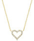 ფოტო #3 პროდუქტის EFFY® Diamond Open Heart 18" Pendant Necklace (3/8 ct. t.w.) in 14k Gold