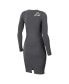 ფოტო #2 პროდუქტის Women's Charcoal Green Bay Packers Lace Up Long Sleeve Dress