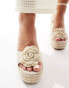 Фото #3 товара ASOS DESIGN Tasha espadrille wedges with corsage in natural