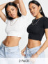 ASOS DESIGN fitted crop t-shirt in 2 pack SAVE