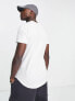 Jack & Jones Essentials longline t-shirt with curve hem & pocket in white