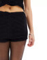 ASOS DESIGN co-ord ruffle lace hotpants in black