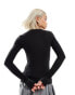 Фото #4 товара Weekday slim fit long sleeve t-shirt in black