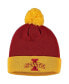 Фото #1 товара Men's Cardinal and Gold Iowa State Cyclones Core 2-Tone Cuffed Knit Hat with Pom