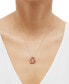 ფოტო #2 პროდუქტის Ruby (5/8 ct. tw.) & Diamond (1/10 ct.tw.) Double Heart 18" Pendant Necklace in 14k Gold