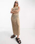 Фото #3 товара ASOS EDITION racer front sleeveless knitted midi dress in camel