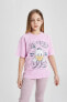 Kız Çocuk Disney Mickey & Minnie Oversize Fit Kısa Kollu Tişört C0145a824sm