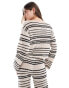 Фото #3 товара ASOS DESIGN knitted jumper co ord in mono stripe