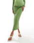 Фото #2 товара Mamalicious Maternity textured jersey maxi skirt co-ord in green