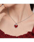 Фото #3 товара SOHI women's Red Heart Stone Pendant Necklace