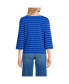 Women's 3/4 Bell Sleeve Supima T-shirt Fresh ivory/navy breton stripe, XLARGE - фото #6