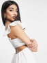 New Look frill strap midi dress with open back in white