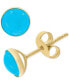 ფოტო #1 პროდუქტის EFFY® Turquoise (6-1/2mm) Stud Earrings in 14k Gold