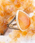 Фото #2 товара Sky Orange Quartz Golden Bronze Abstract Ring