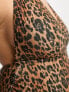 Фото #7 товара ASOS DESIGN Maternity halter plunge swimsuit in leopard print