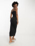 Фото #3 товара COLLUSION square neck cami maxi dress in black