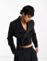 Фото #1 товара ASOS DESIGN cropped lace up suit jacket in black