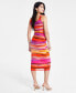 Фото #2 товара Women's Sleeveless Printed Mesh Midi Dress, Created for Macy's