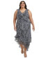 Фото #1 товара Plus Size Ruffled Printed Midi Dress