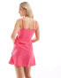 Фото #2 товара Vila Petite linen touch wrap front cami mini dress in pink