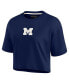 Фото #2 товара Women's Navy Michigan Wolverines Super Soft Boxy Cropped T-shirt