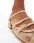 Glamorous buckle flat shoes in neutral mesh