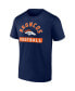 ფოტო #2 პროდუქტის Men's Navy, White Denver Broncos Two-Pack 2023 Schedule T-shirt Combo Set