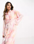 Фото #4 товара Daska collared maxi dress in light pink print