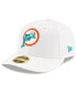 Фото #5 товара Men's White Miami Dolphins Historic Omaha Low Profile 59FIFTY Fitted Hat
