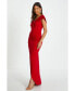 Women's Scuba Crepe & Satin Bardot Wrap Maxi Dress