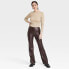Women's High-Rise Pull-On Flare Pants - A New Day Dark Brown M