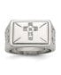 Stainless Steel Cubic Zirconia Cross Band Ring