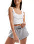 Фото #4 товара ASOS Weekend Collective micro jersey shorts in grey marl