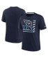 Фото #3 товара Men's Navy Tennessee Titans Wordmark Logo Tri-Blend T-shirt