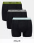 Фото #1 товара Calvin Klein 3-pack trunks with coloured waistband in black