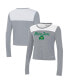 Фото #1 товара Women's White and Gray Notre Dame Fighting Irish Vault Cropped Long Sleeve T-shirt