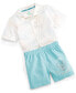 Фото #1 товара Baby Mickey Mouse Shirt & Twill Shorts, 2 Piece Set