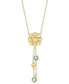 Фото #1 товара Macy's swiss Blue Topaz Flower 18" Lariat Necklace (2 ct. t.w.) in 14k Gold-Plated Sterling Silver (Also in Citrine & Amethyst)