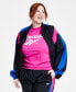 Фото #1 товара Plus Size Zip-Front Long-Sleeve Colorblocked Jacket