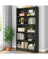 Tribe signs 72-inch Tall Bookcase, Modern 6-Tier White Library Bookshelf with Storage Shelves for Bedroom Living Room